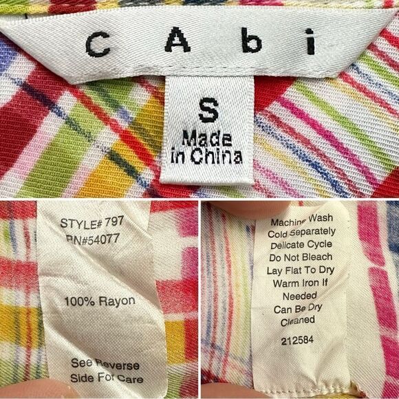 CAbi Cirque Colorful Plaid Button Down Shirt - Picture 12 of 13